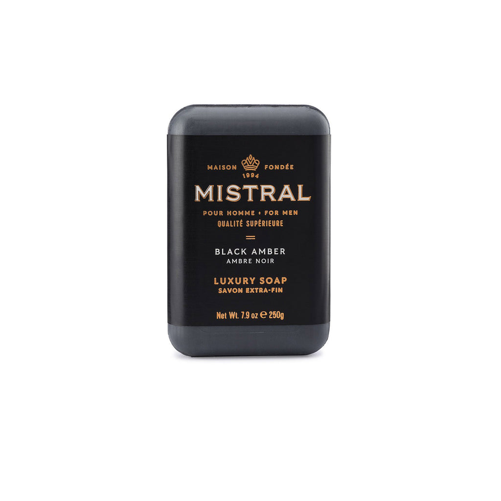 Mistral Black Amber Men's French Triple Milled Soap