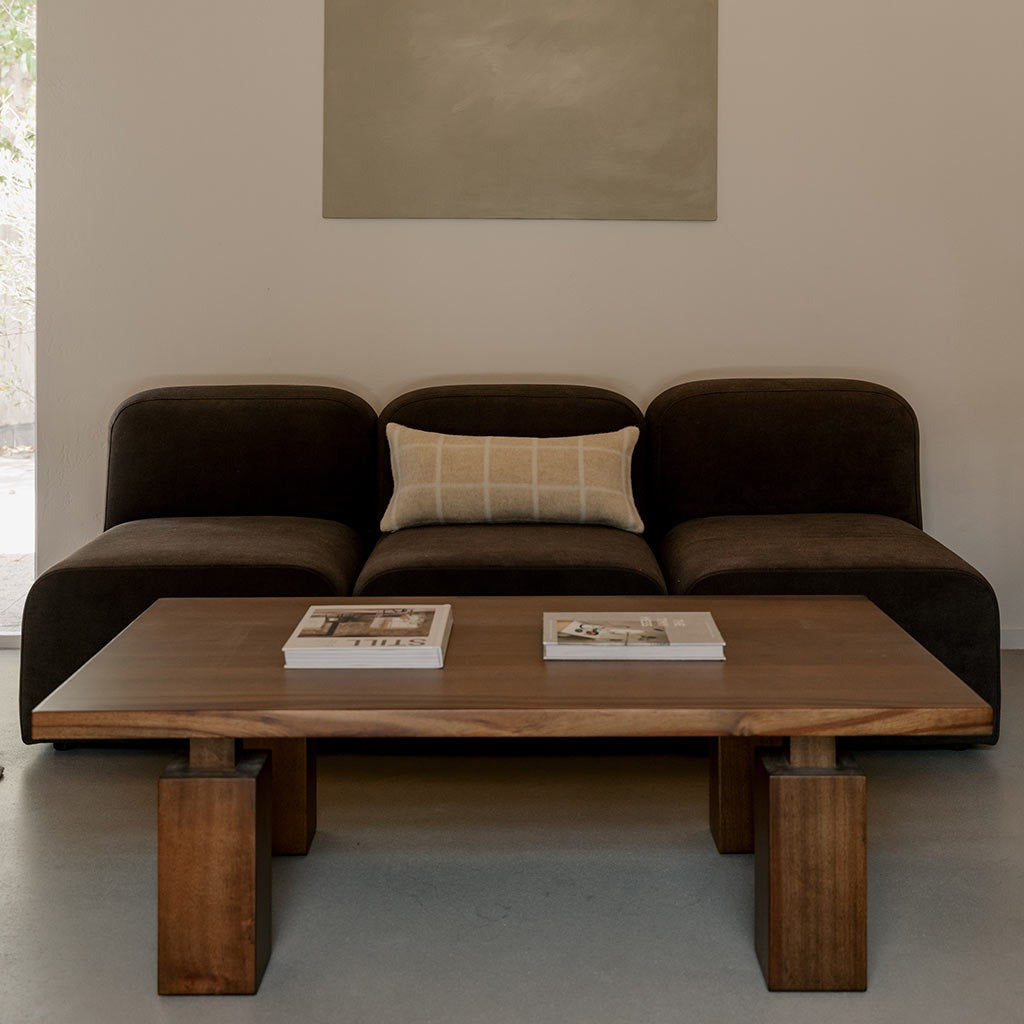 Blacksaw Umi Heirloom Throw Pillow in Shoji/Ivory Grid