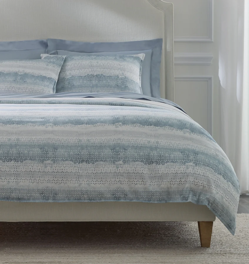 Sferra Brillante Printed Blue  Duvet Covers + Shams