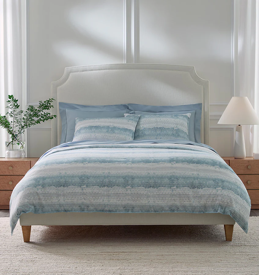 Sferra Brillante Printed Blue  Duvet Covers + Shams