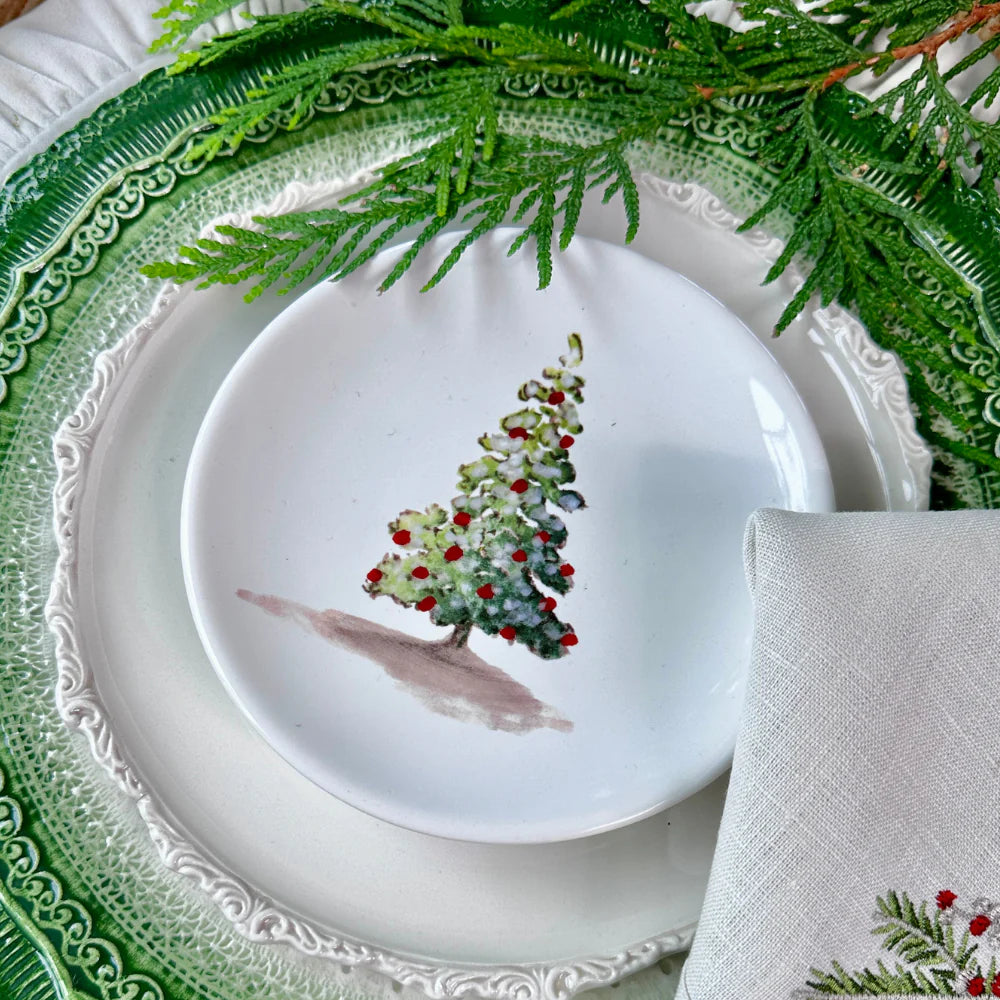 Arte Italica Tuscan Christmas Tree Bread/Canape Plate