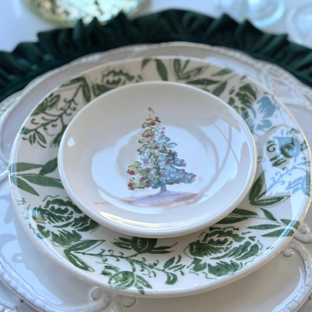 Arte Italica Tuscan Christmas Tree Bread/Canape Plate