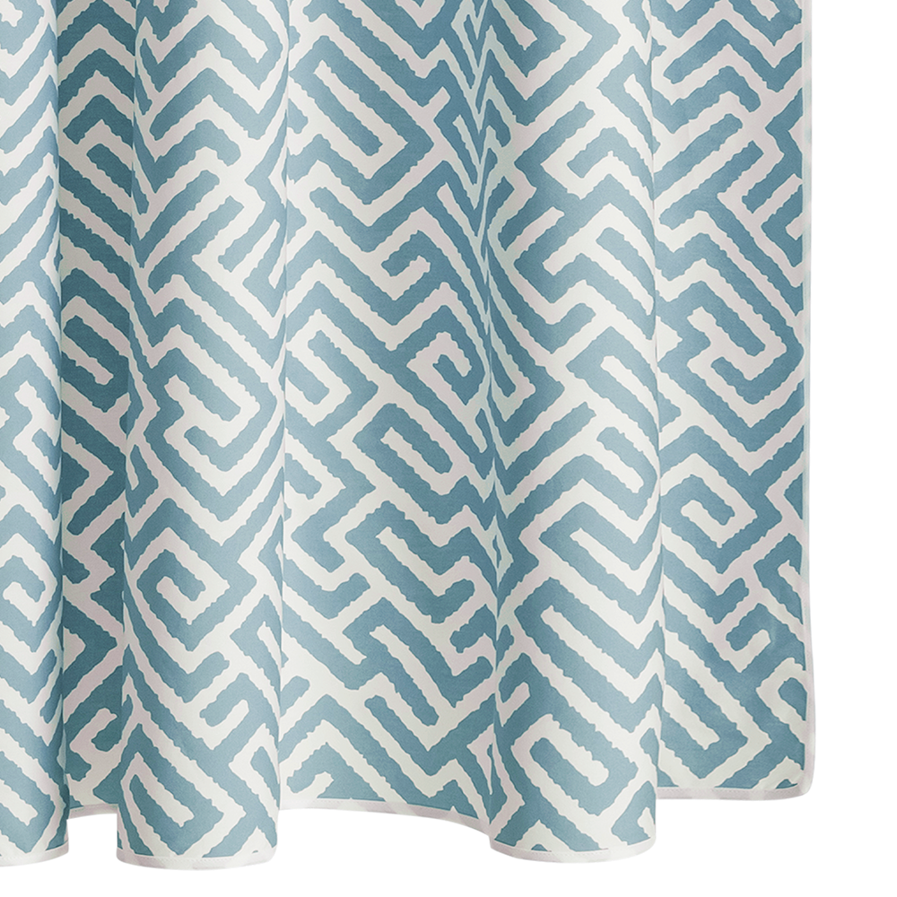 Matouk Gabriel Egyptian Cotton Geometric Print Shower Curtain in Mocha Brown