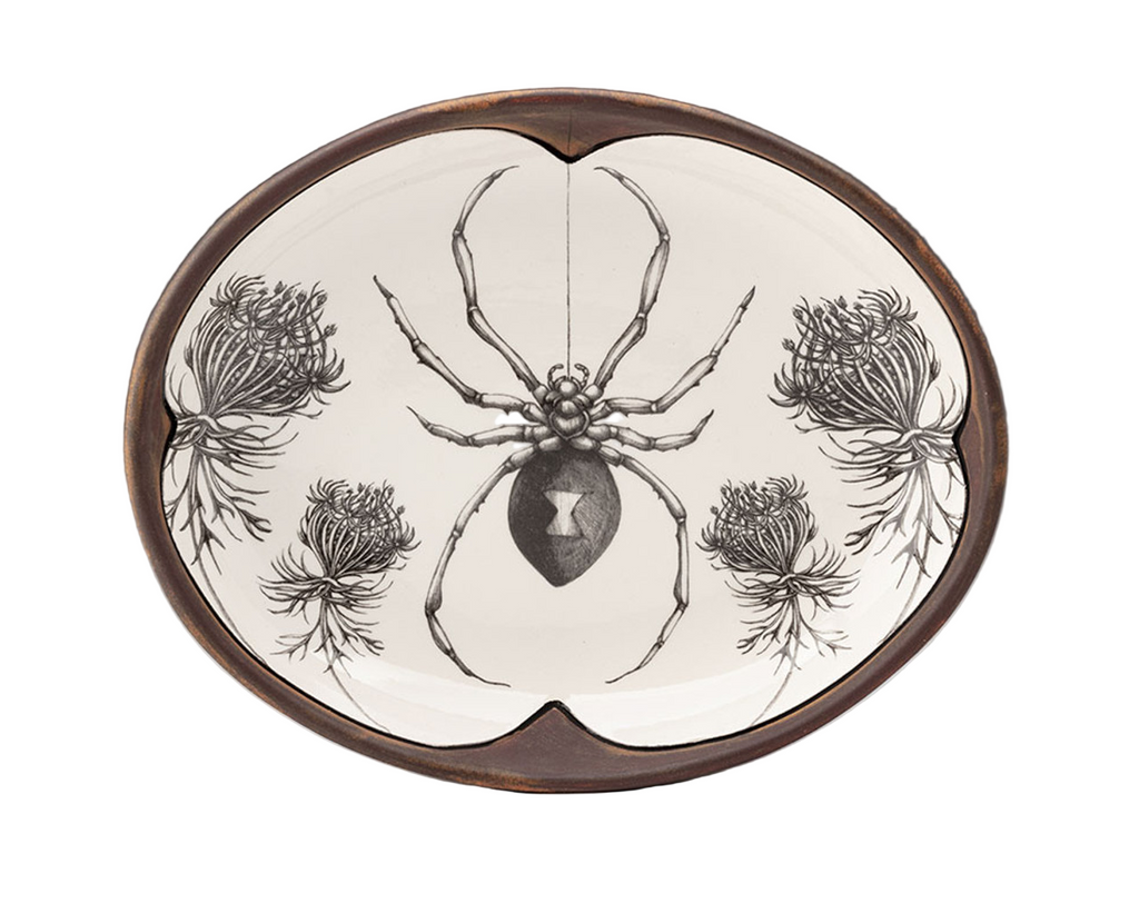 Laura Zindel Small Serving Dish: Black Widow Spider