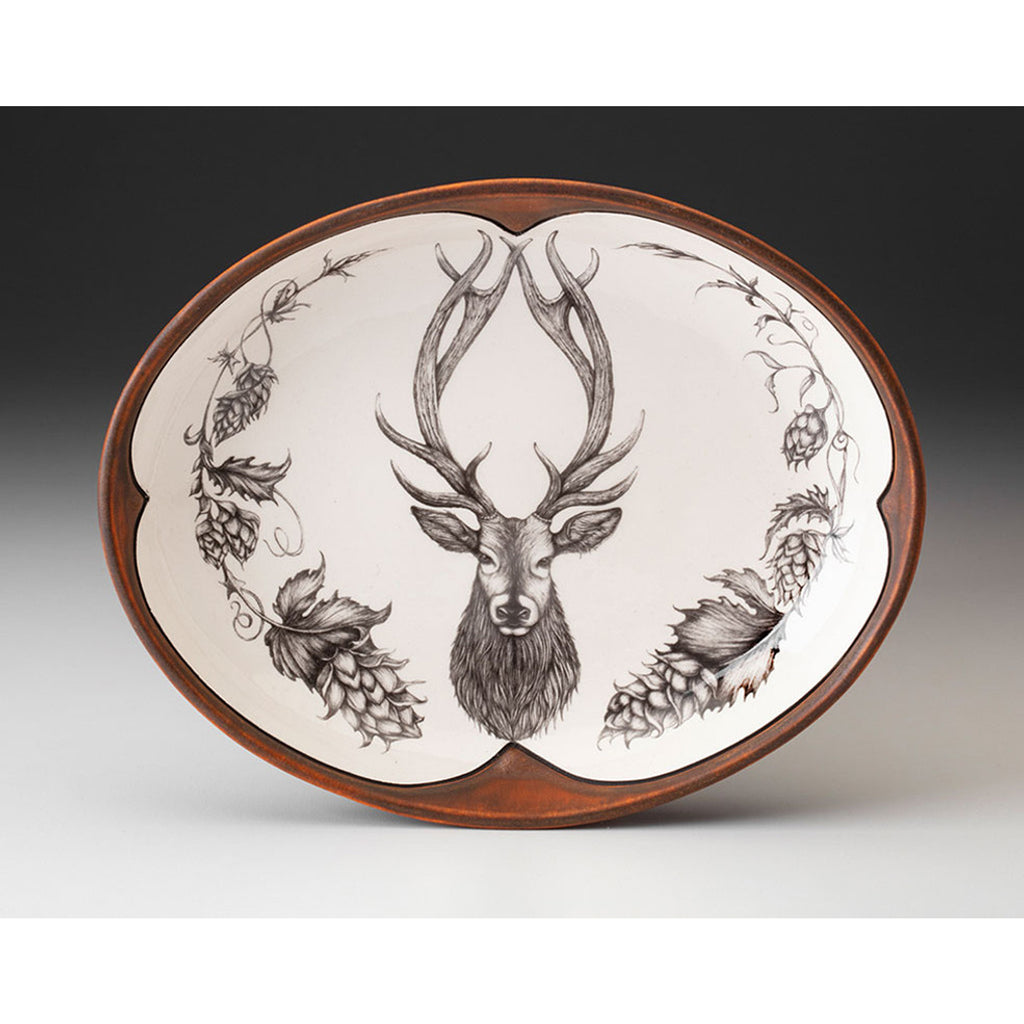 Laura Zindel Small Serving Dish: Red Stag