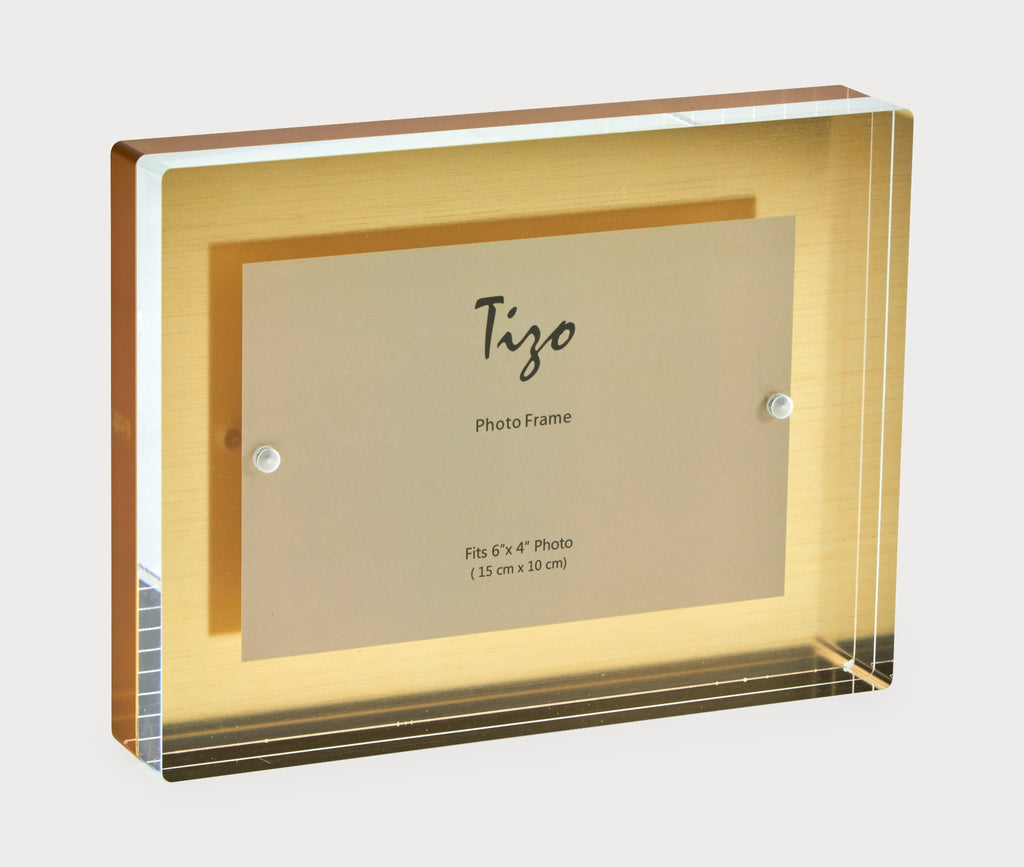 Tizo Design Gold Acrylic Block Frame