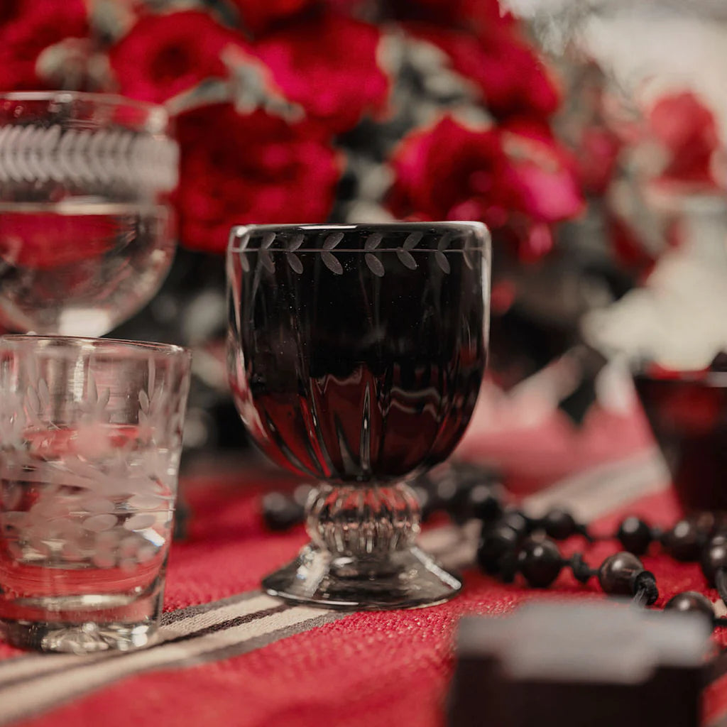 Jan Barboglio Gloria Goblet Glass in Smoke Grey