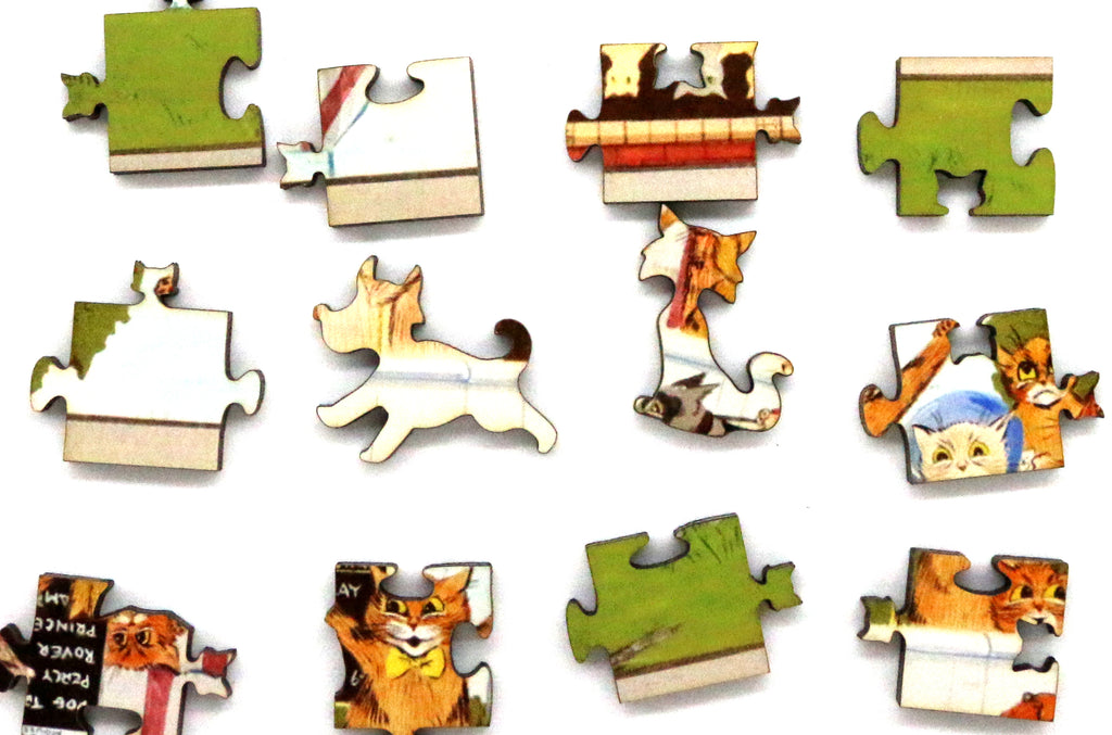 Artifact Puzzles Louis Wain Cat Town Races Wooden Jigsaw Puzzle