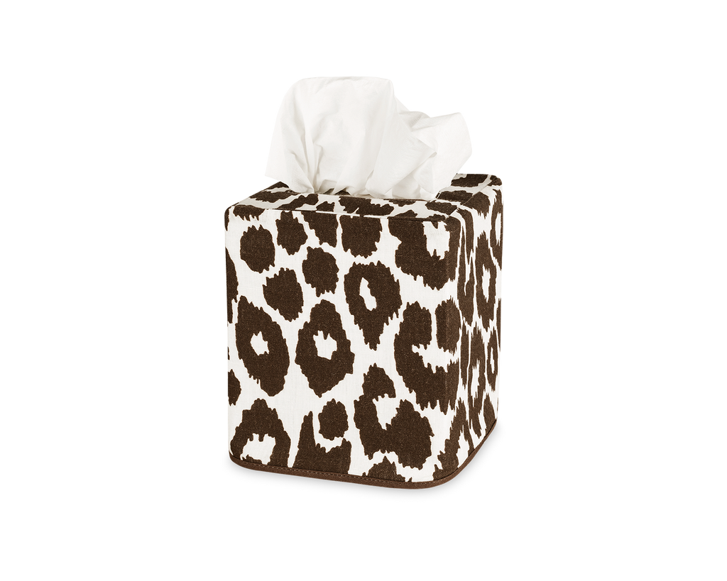 Matouk Schumacher Iconic Leopard Tissue Box Cover