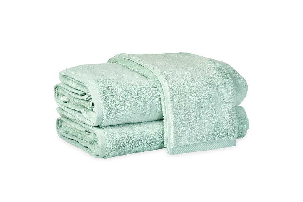 Matouk Milagro Towel in Aqua Green Blue