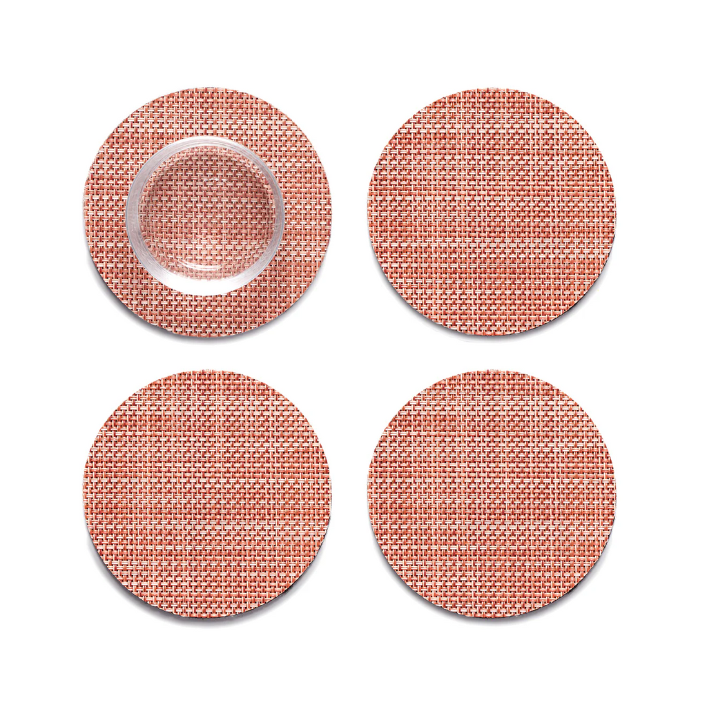 Chilewich Mini Basketweave Coaster Set of 4 in Clay