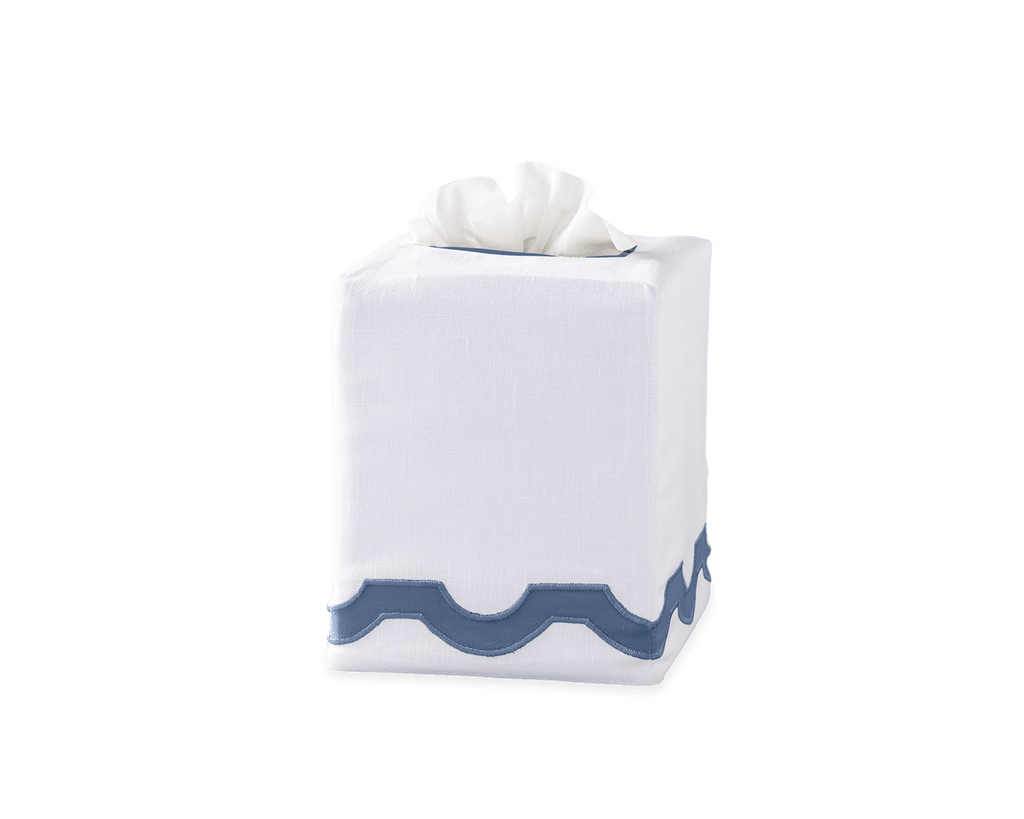 Matouk Mirasol Tissue Box Cover Steel Blue