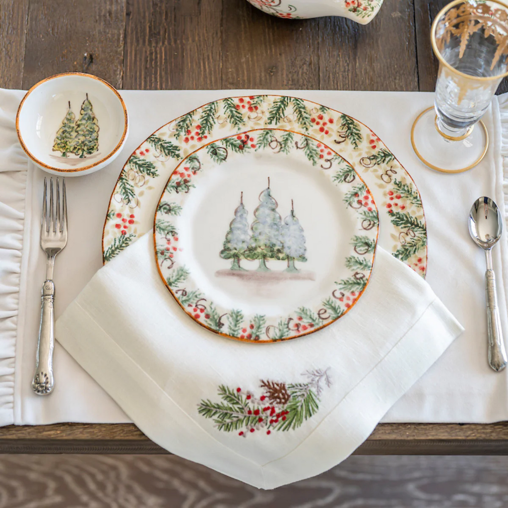 Arte Italica Snowy Evergreens Natale Dinnerware