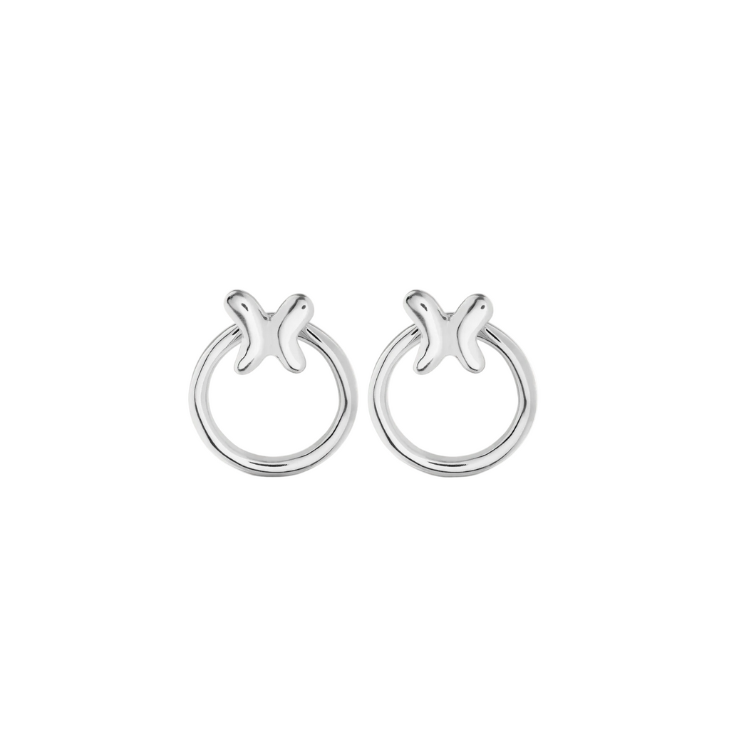 Uno de 50Hoop Earrings with Butterfly Sterling Silver