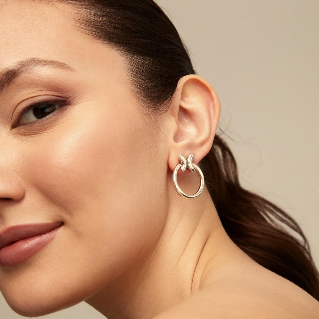 Uno de 50Hoop Earrings with Butterfly Sterling Silver