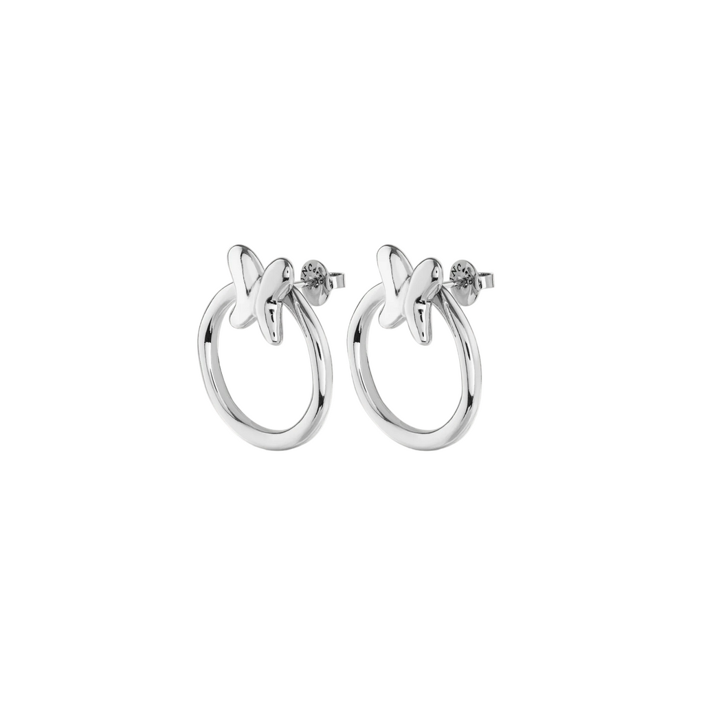 Uno de 50Hoop Earrings with Butterfly Sterling Silver