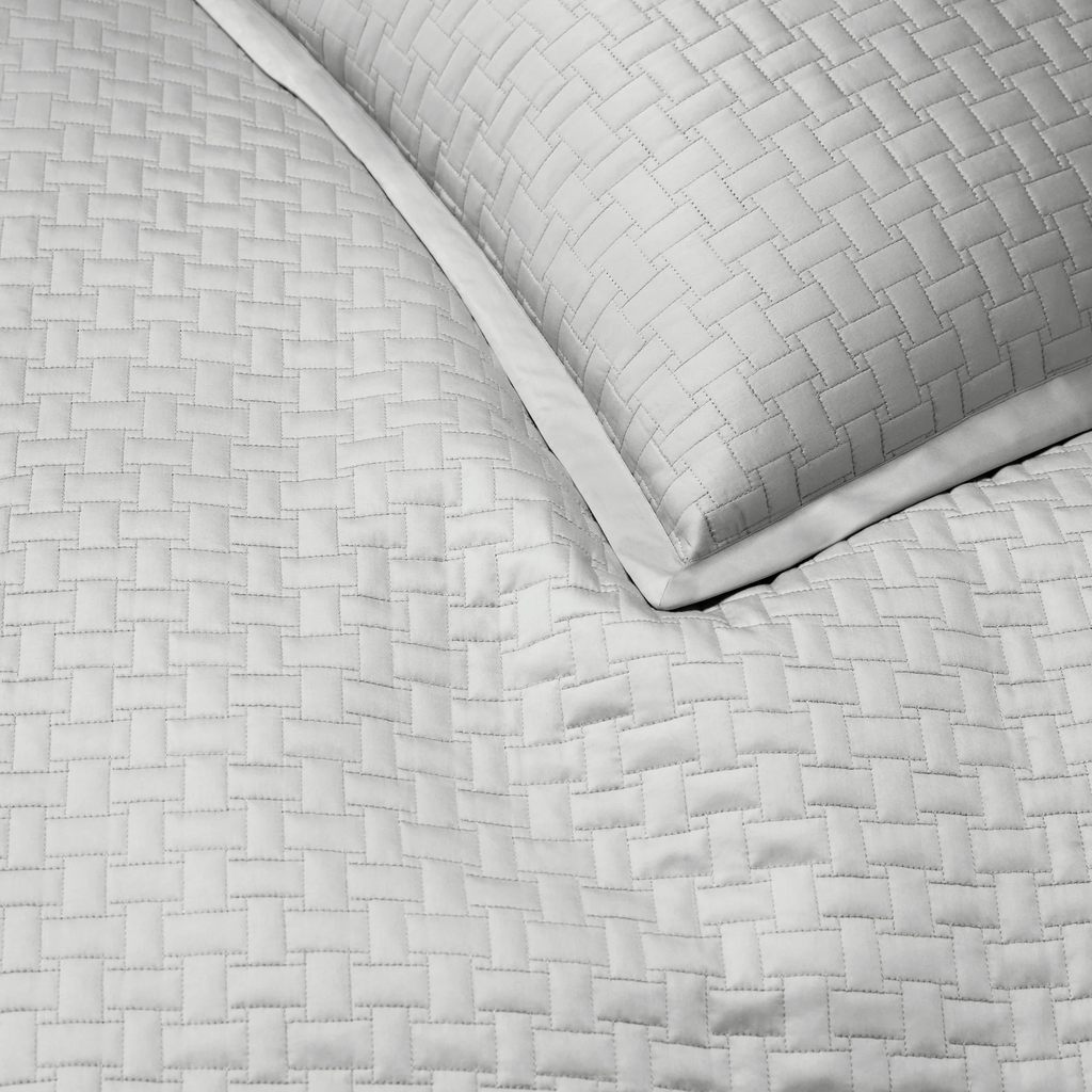 Sferra Fine Linens Sampietrini Coverlet + Shams in Grey