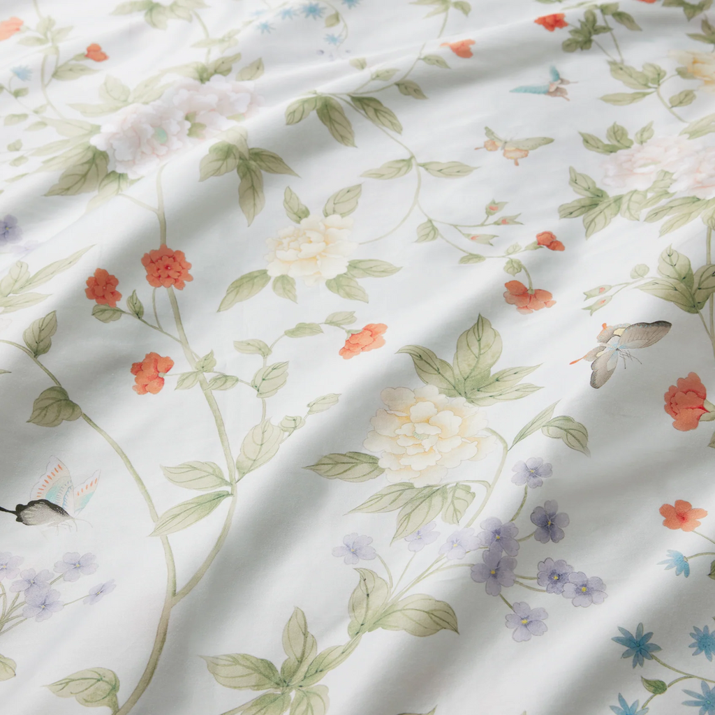 Sferra Scalamandre Luoyang Garden Printed Floral Duvet Cover and Shams