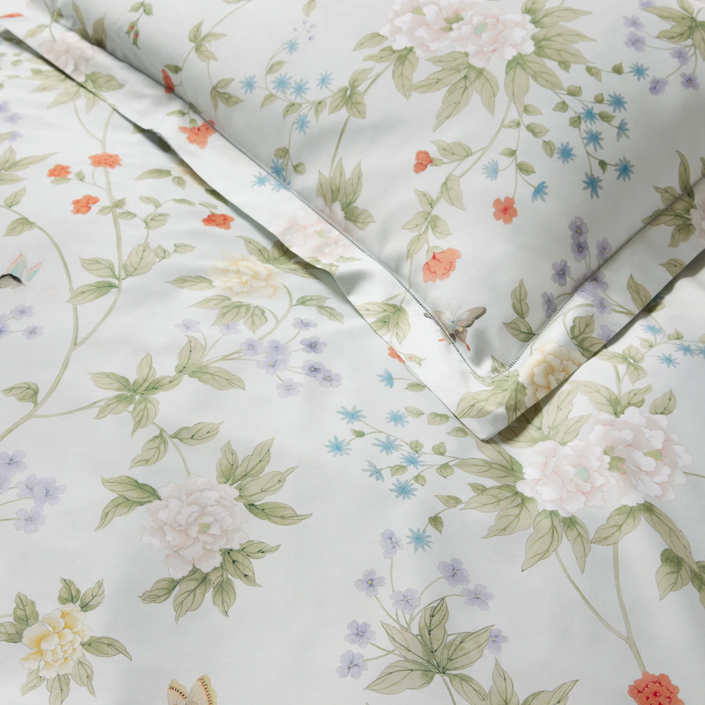 Sferra Scalamandre Luoyang Garden Printed Floral Duvet Cover and Shams