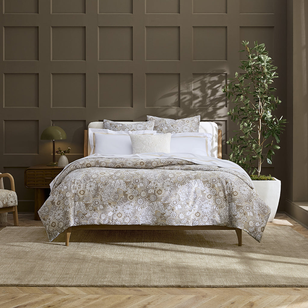 Sferra Siberian Tiger Printed Sateen Duvet Covers + Shams with Estate Sheets