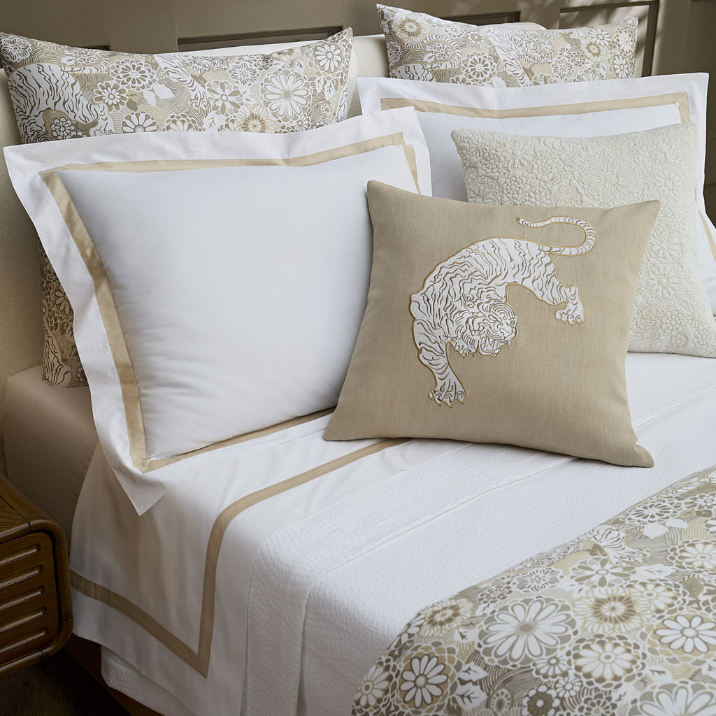 Sferra Siberian Tiger Printed Sateen Duvet Covers + Shams with Estate Sheets