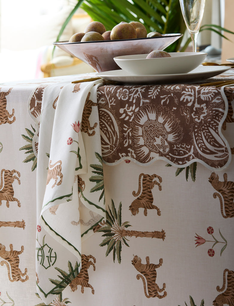 Matouk Tiger Palm Napkins, Placemats, Tablecloths, and Runner