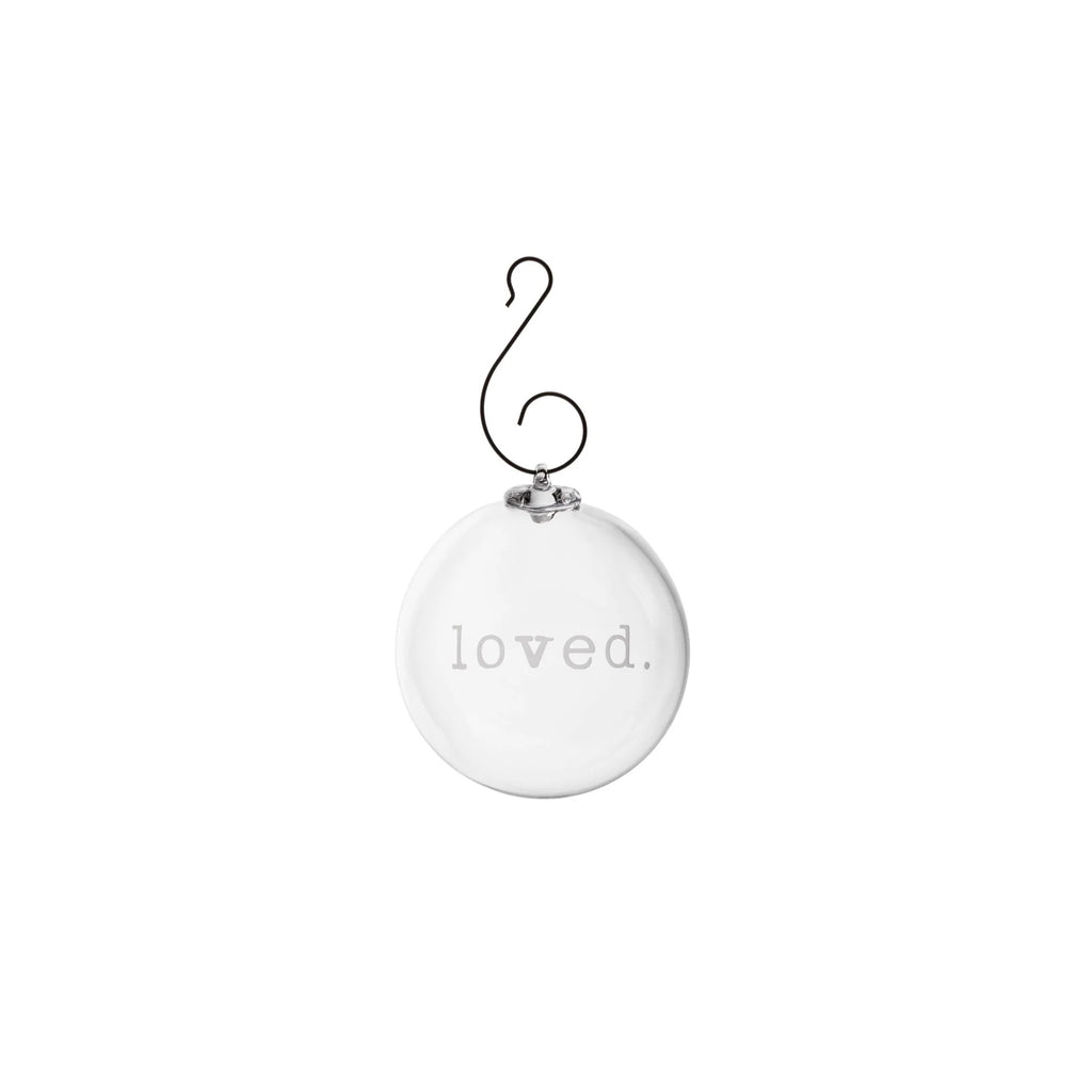 Simon Pearce Round "Loved." Ornament