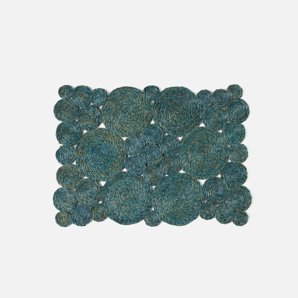 Blue Pheasant Francine Turquoise Abaca Placemat