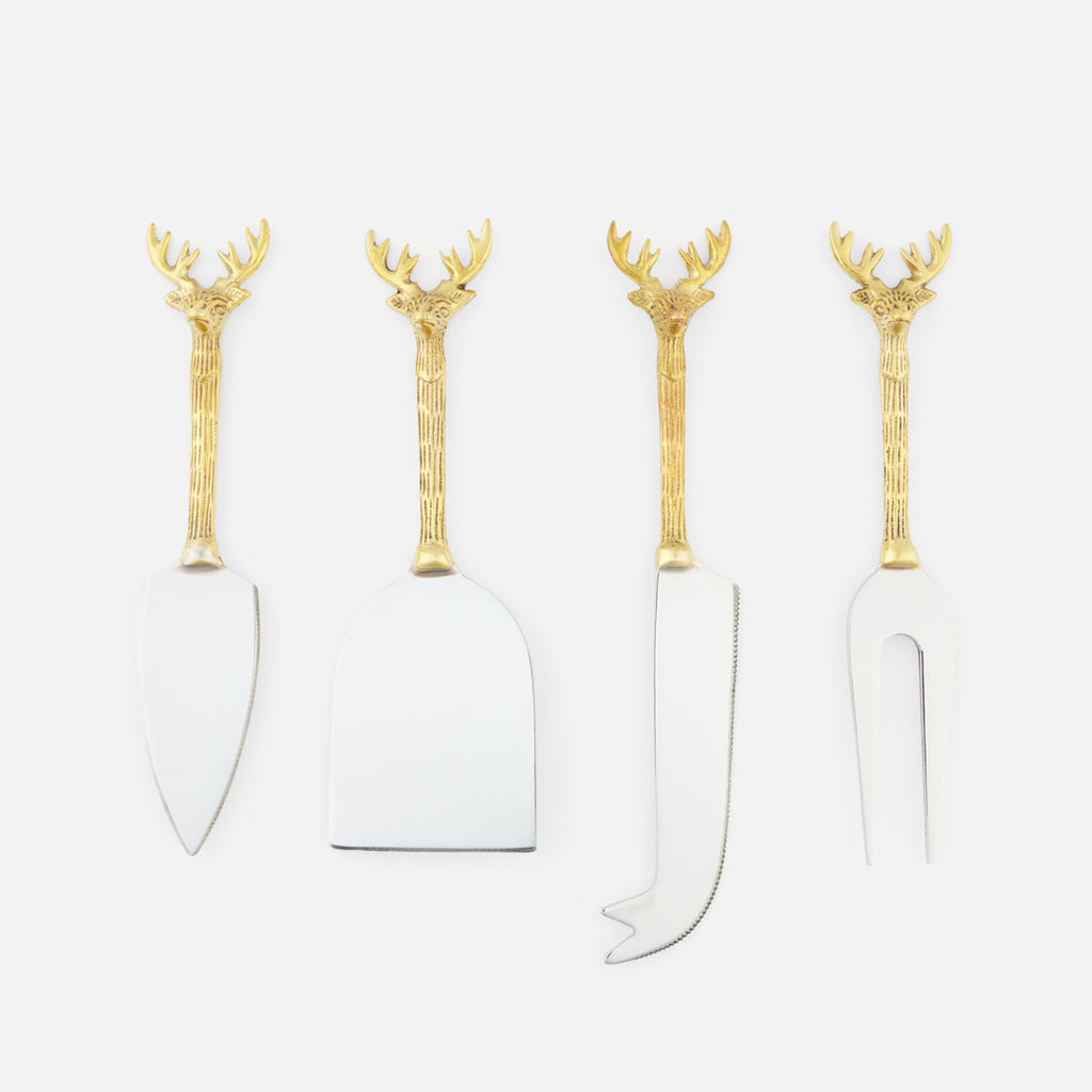 Blue Pheasant Dash Polished Silver/Gold Cheese Knives