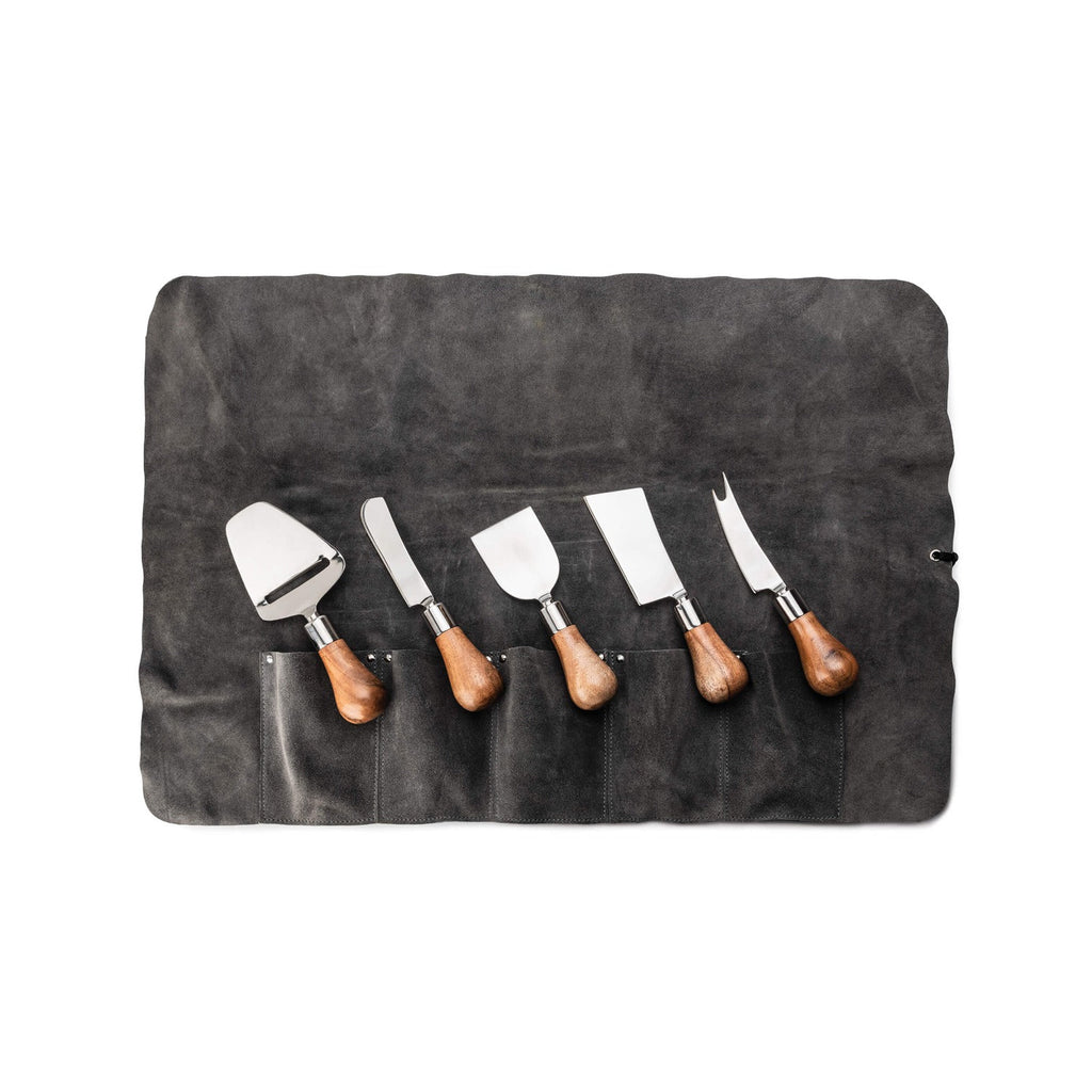Simon Pearce Cheese Knife Set in Leather Case