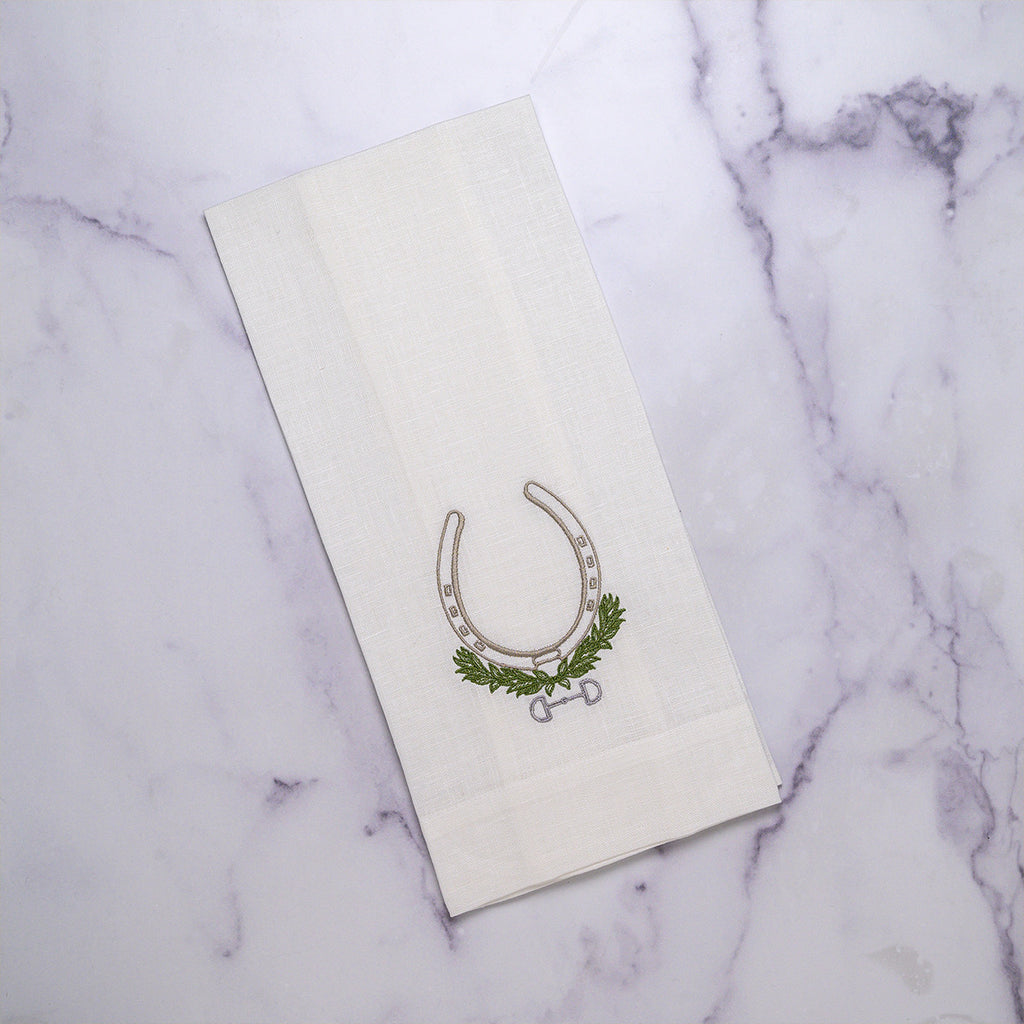 Crown Linens Embroidered Equestrian Linen Towel