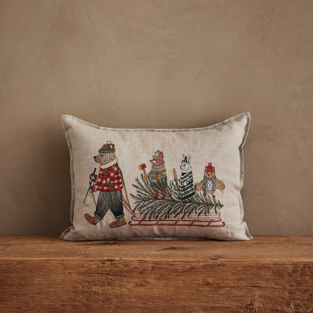 Coral and Tusk Christmas Tree Sled Pillow