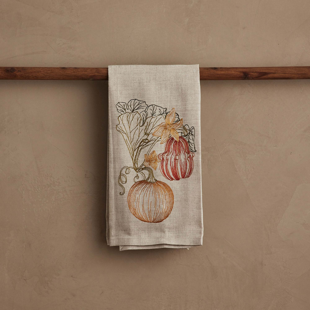 Coral and Tusk Pumpkin Vine Tea Towel