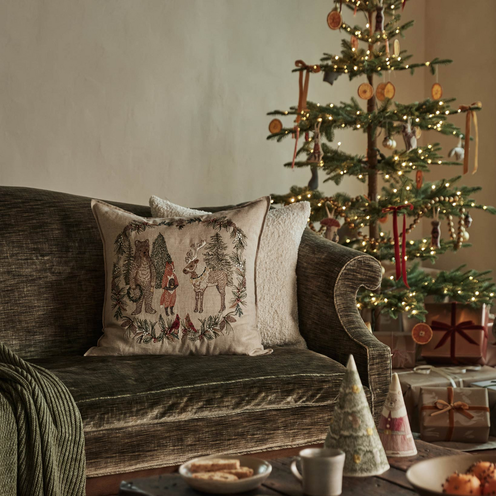 Coral and Tusk Christmas Cheer Wreath Pillow