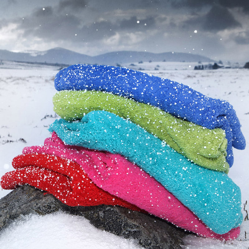 Abyss & Habidecor Super Pile Bath Towel Stack in Winter Snow