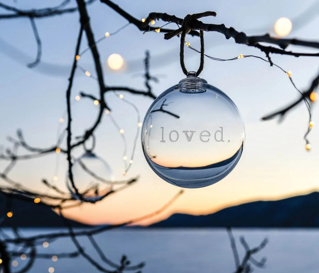 Simon Pearce Round "Loved." Ornament