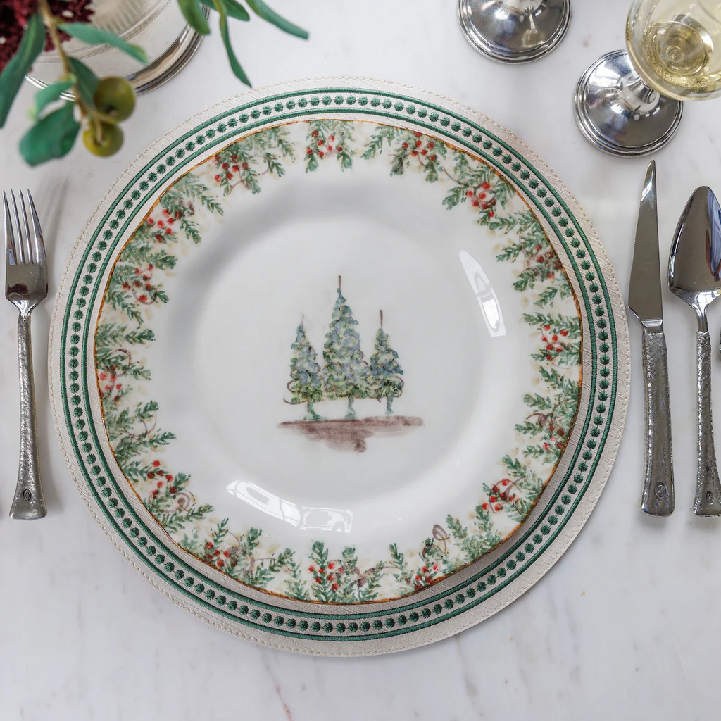 Arte Italica Snowy Evergreens Natale Dinnerware
