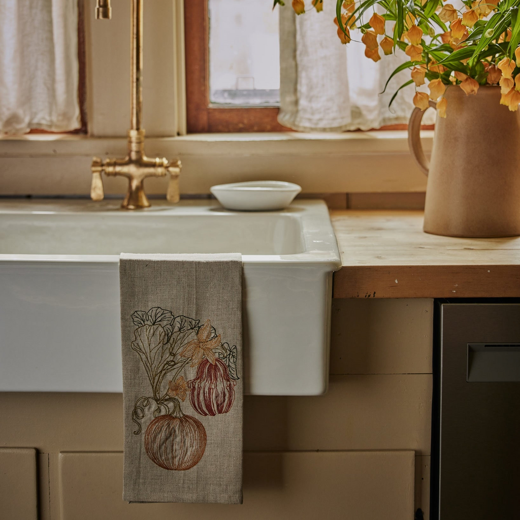 Coral and Tusk Pumpkin Vine Tea Towel