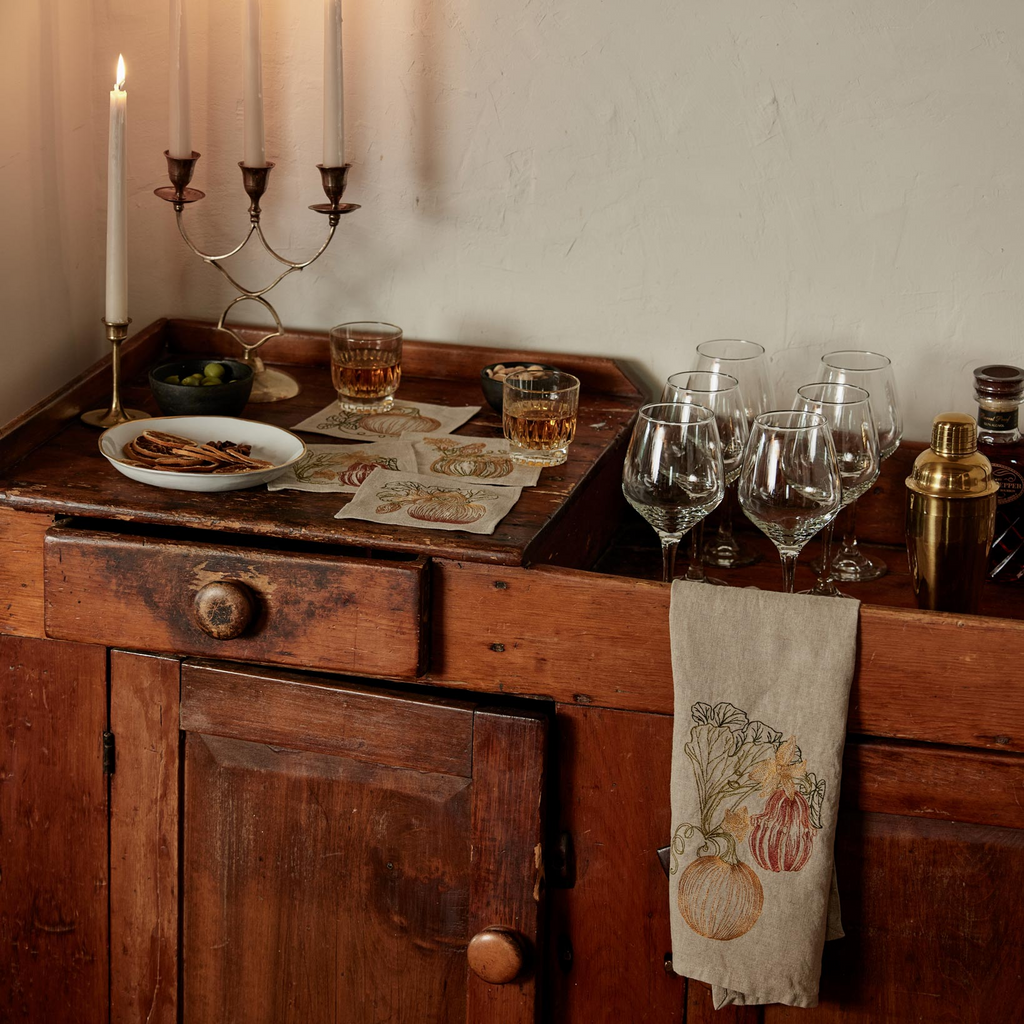 Coral and Tusk Pumpkin Vine Tea Towel