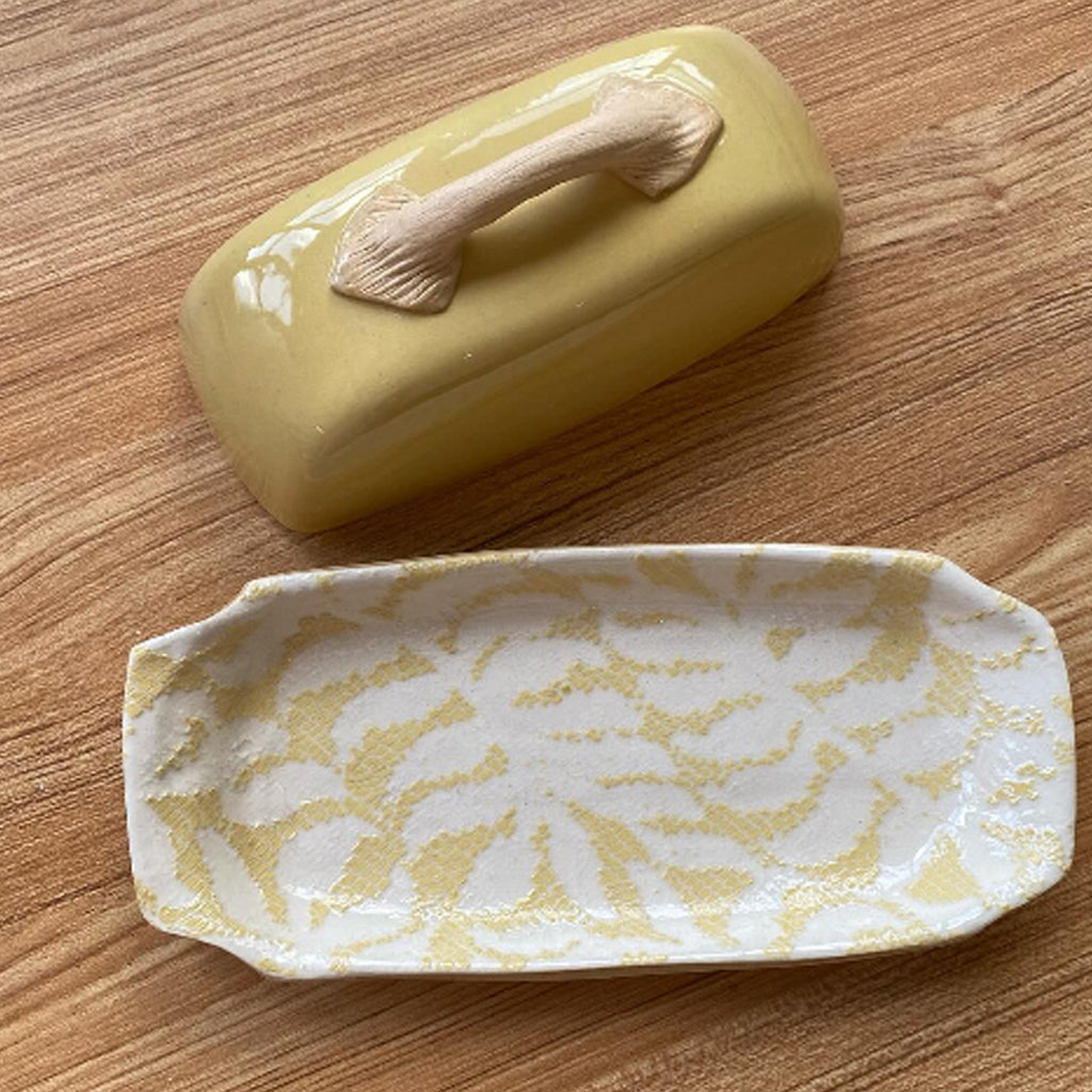 Terrafirma Ceramics Covered Butter Dish in Butter Yellow