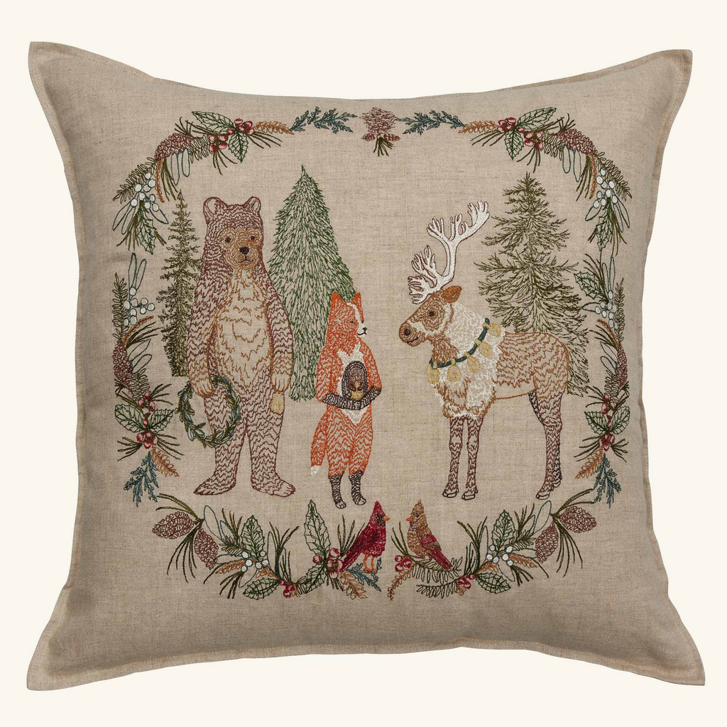 Coral and Tusk Christmas Cheer Wreath Pillow