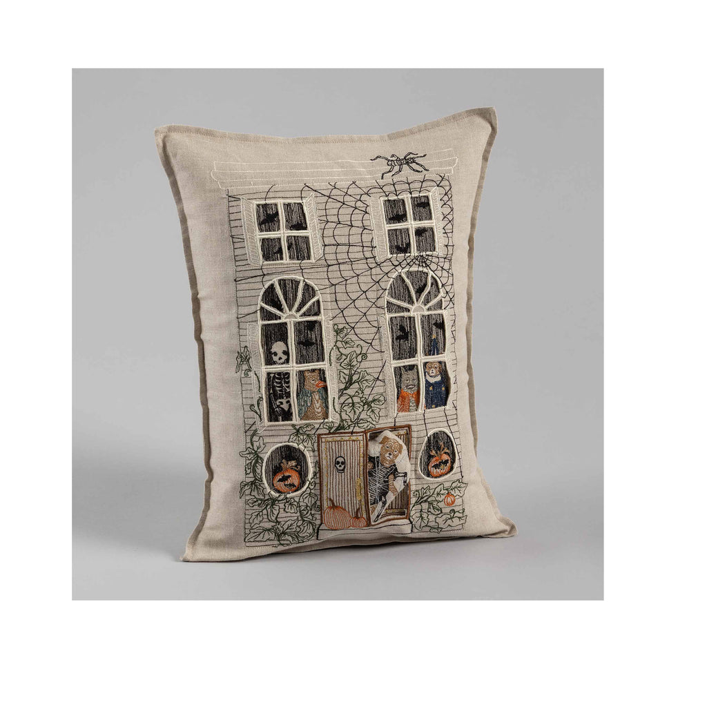 Coral and Tusk Haunted House Pocket Pillow