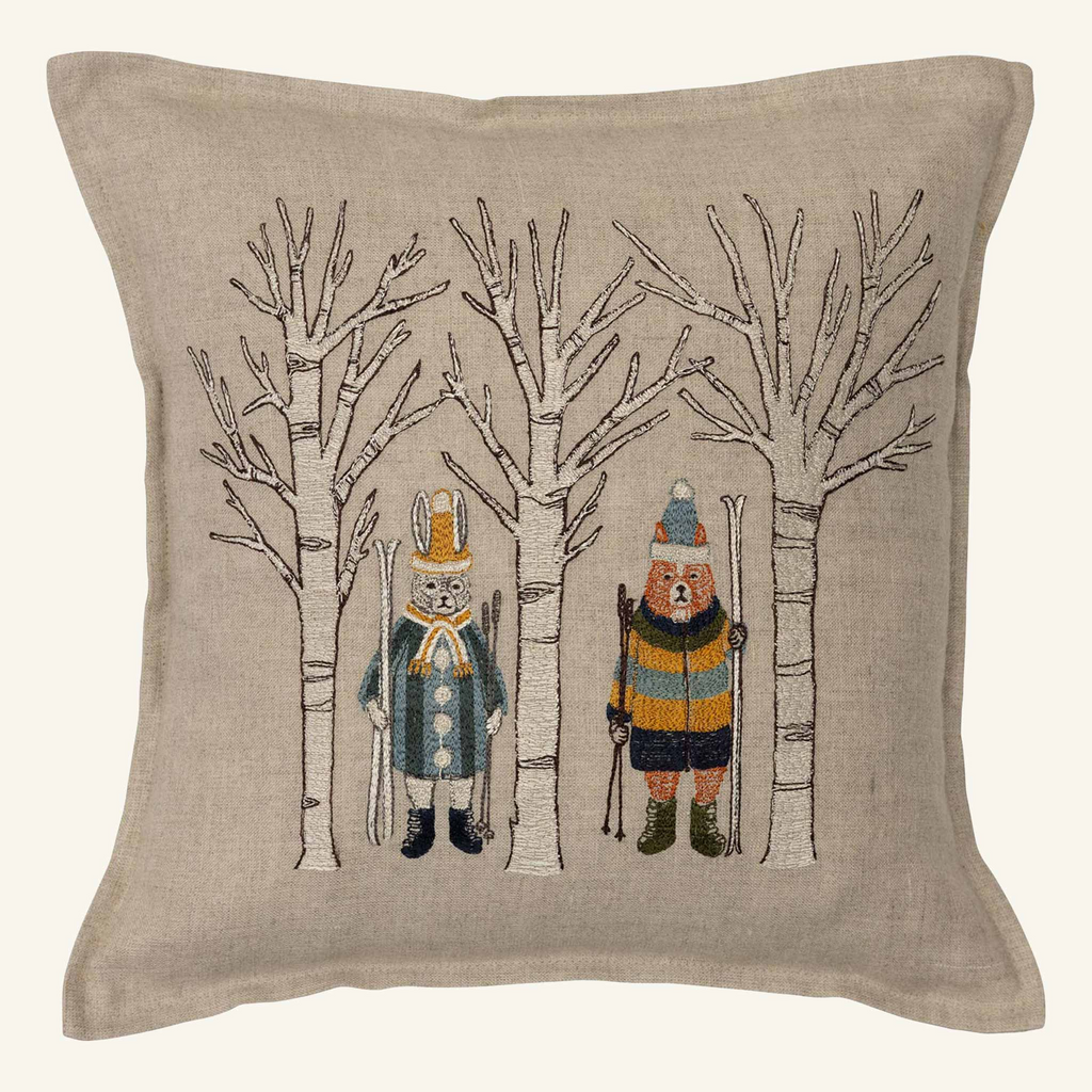Coral and Tusk Aspen Skiers Pillow