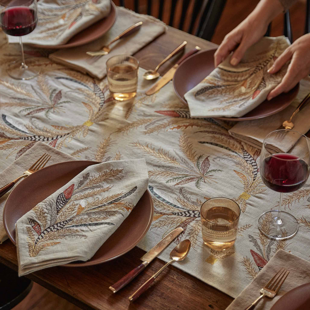 Coral and Tusk Wheat Harvest Dinner Napkin