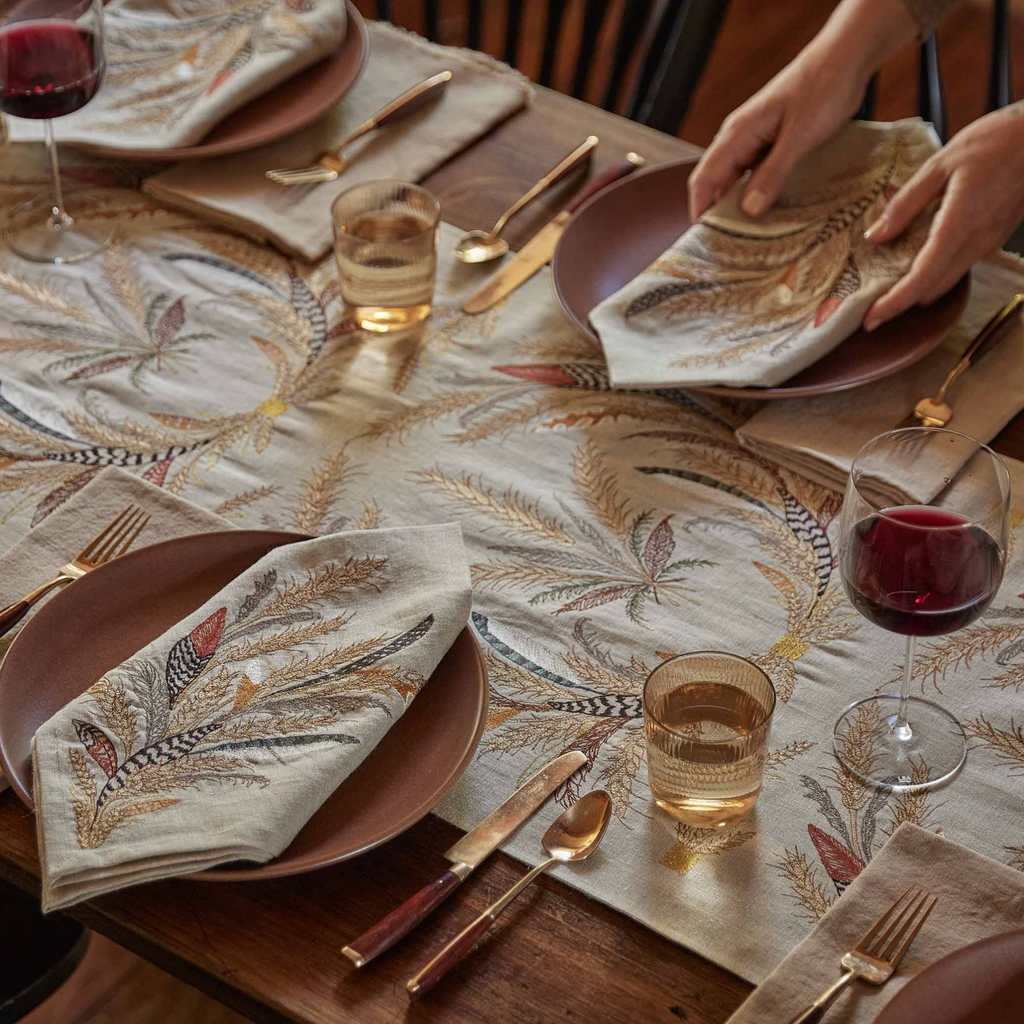 Coral and Tusk Wheat Harvest Table Runner 18" x 76"