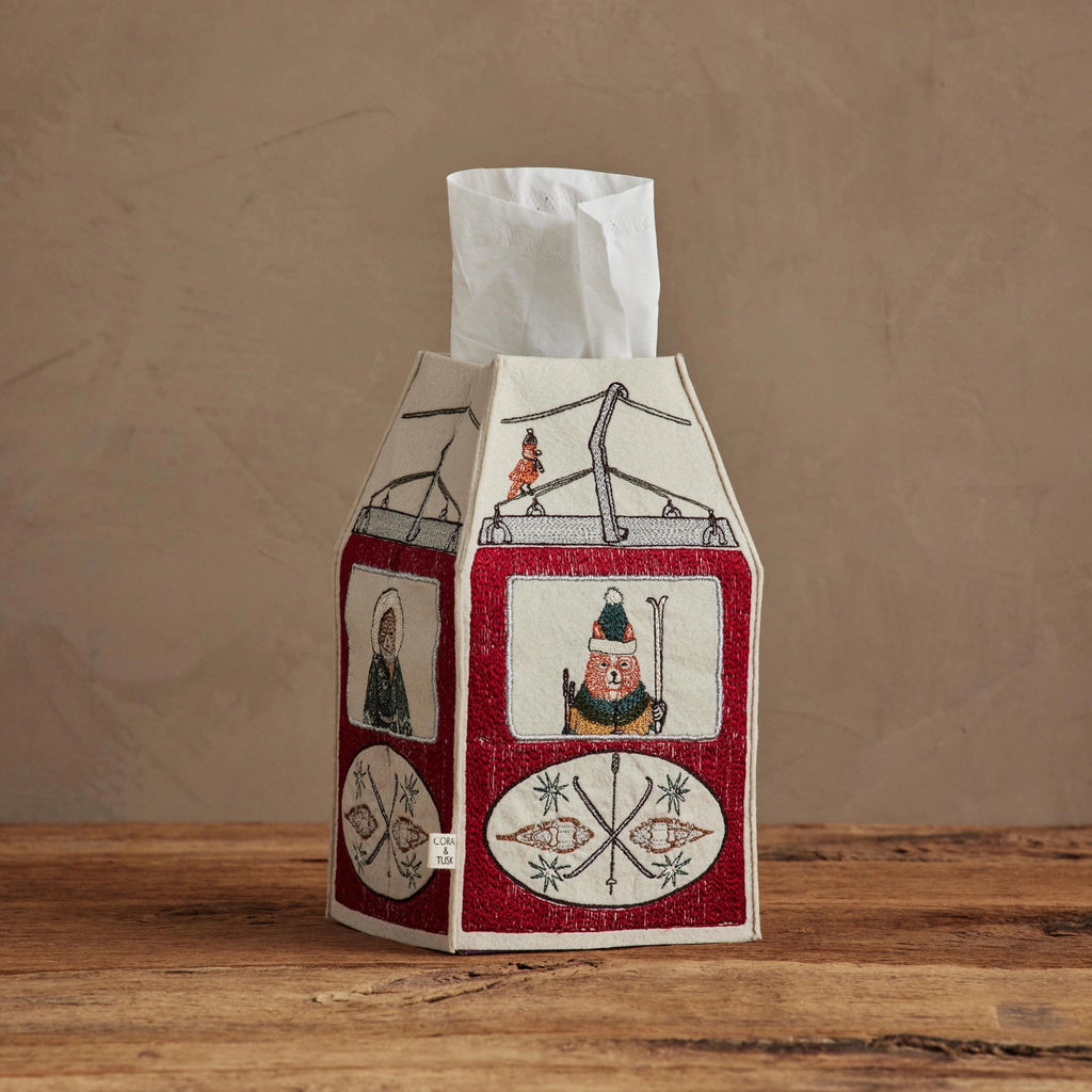 Coral & Tusk Gondola Embroidered Tissue Box Cover