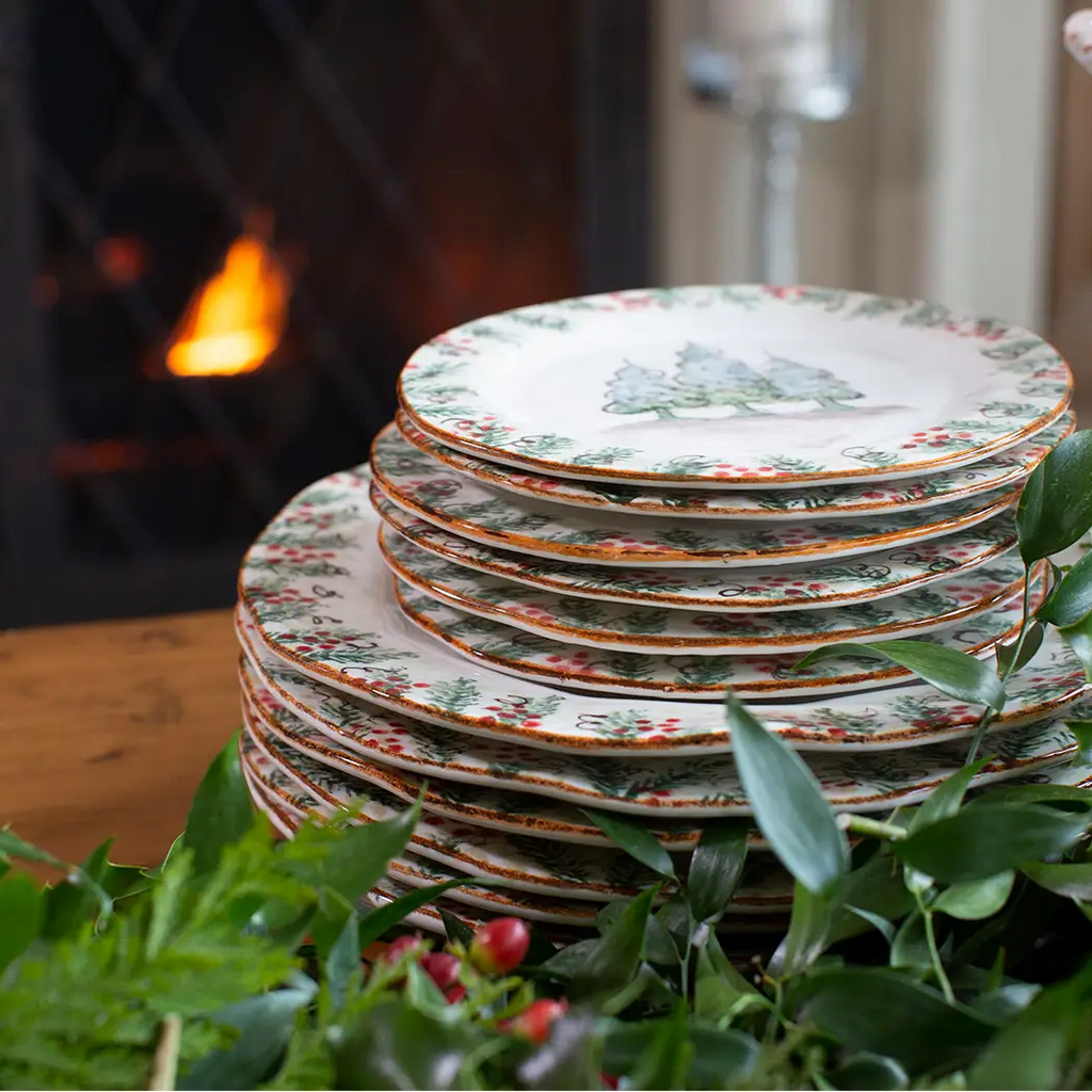 Arte Italica Snowy Evergreens Natale Dinnerware