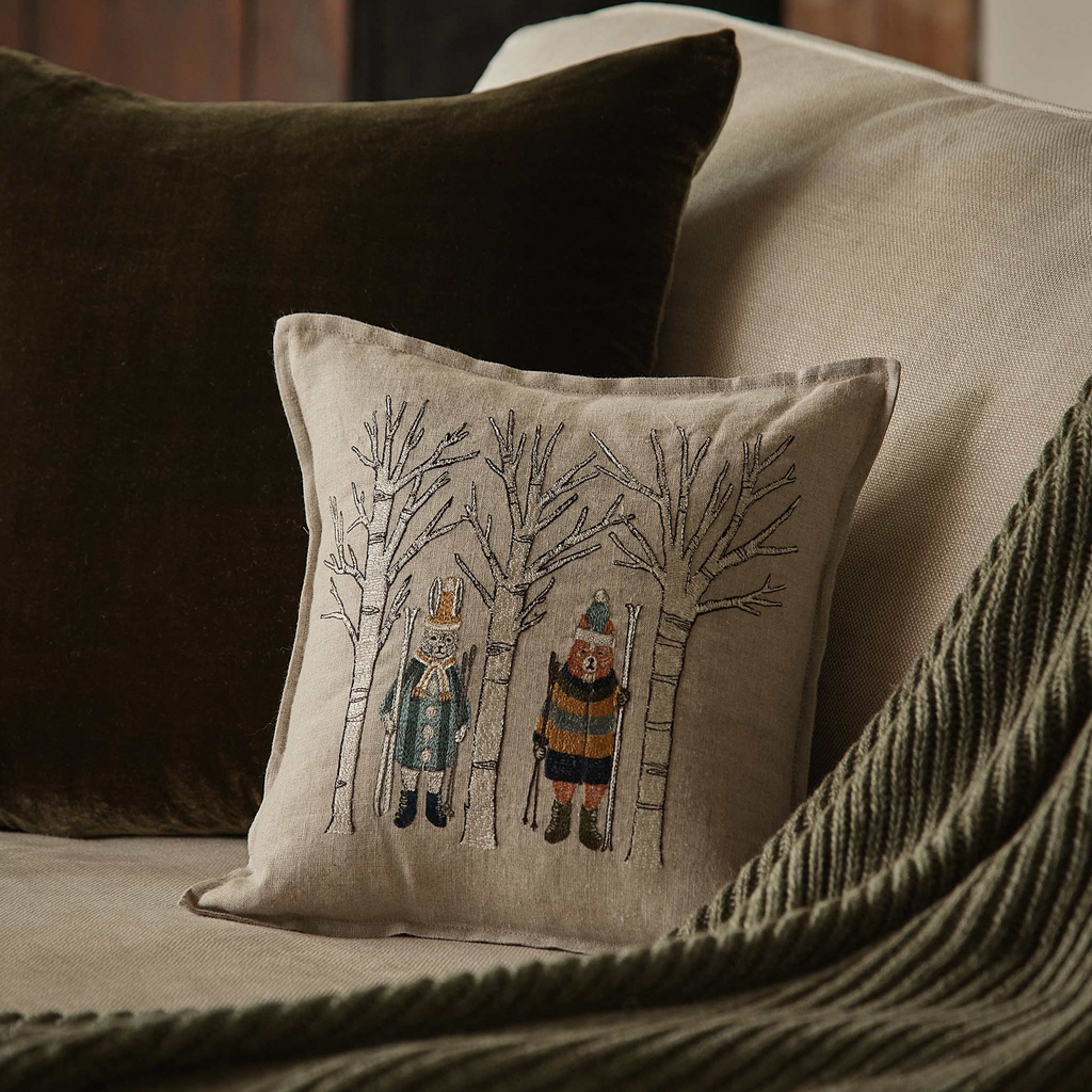 Coral and Tusk Aspen Skiers Pillow