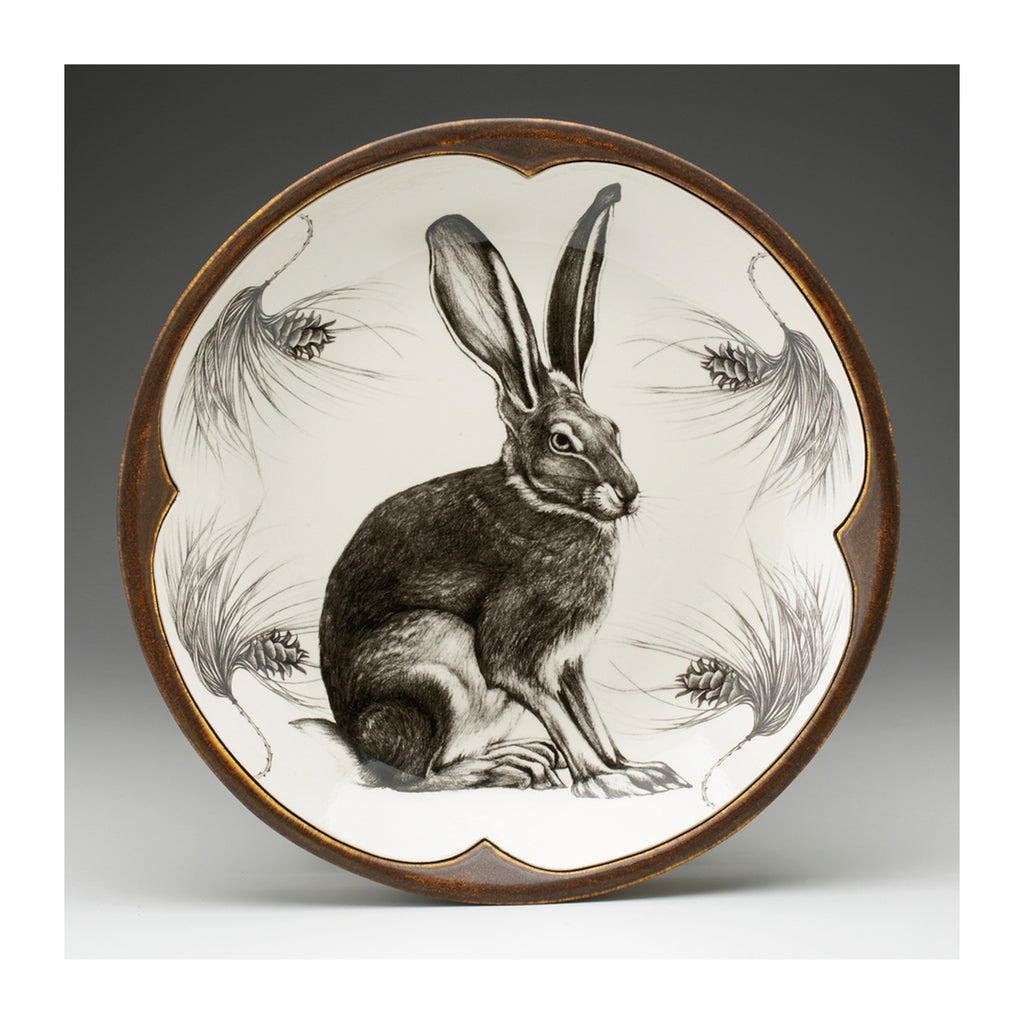 Laura Zindel Small Round Platter: Sitting Hare
