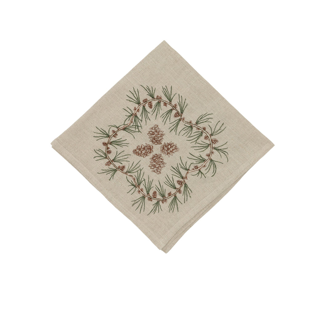 Coral and Tusk Pinecone Dinner Napkin